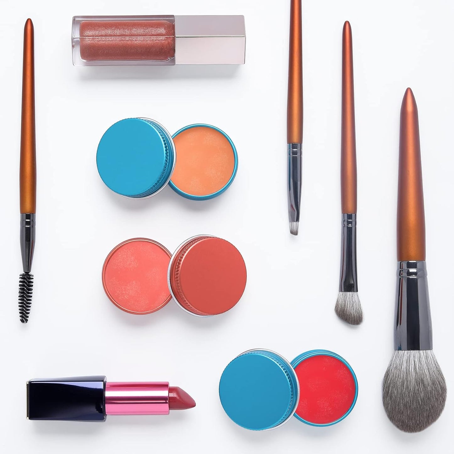 0.5 oz Screw Top Aluminum Tin Jar with Screw Lid and Blank Labels (Lake Blue - Pack of 32)