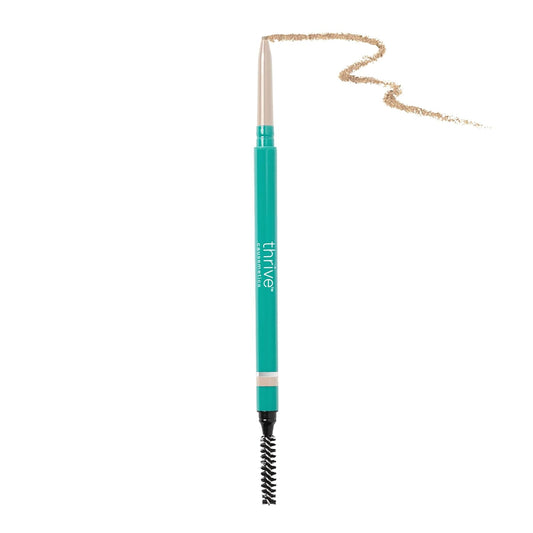 Thrive Causemetics Infinity Waterproof Eyebrow Pencil, Retractable Brow Pencil, Hyaluronic Acid, Shea Butter, Dual Ended Eyebrow Brush Spoolie, Fine Tip, Vegan, Cruelty Free, Christina (Light Blonde)