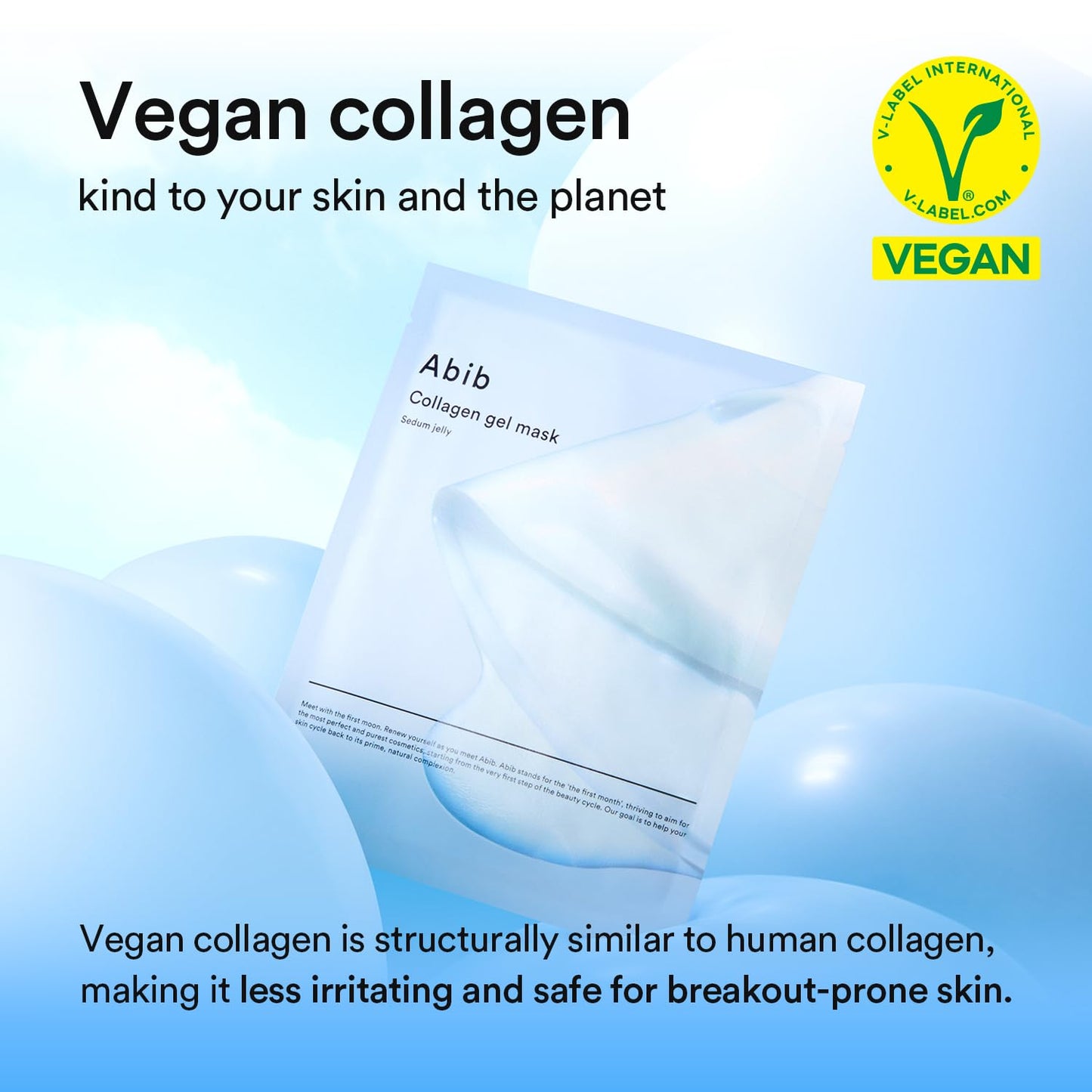 Abib Collagen Gel Mask Sedum Jelly 4 Sheets (Hydrating) I Korean Vegan Collagen, Cooling Hydrating Hyaluronic Acid Hydrogel Face Mask Skin Care