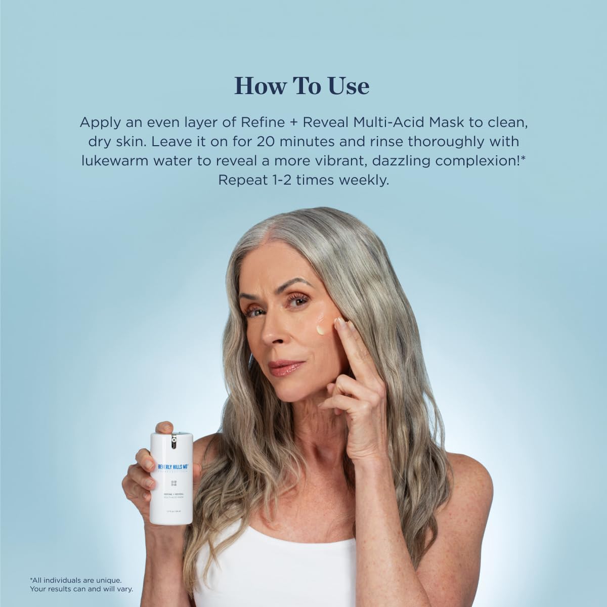 Refine + Reveal Multi-Acid Mask for Aging Skin, Anti-Wrinkle Exfoliating Formula for Smooth Skin- Target Dark Spots, Large Pores w/Glycolic, Lactic, Mandelic, Salicylic, Azelaic Acid