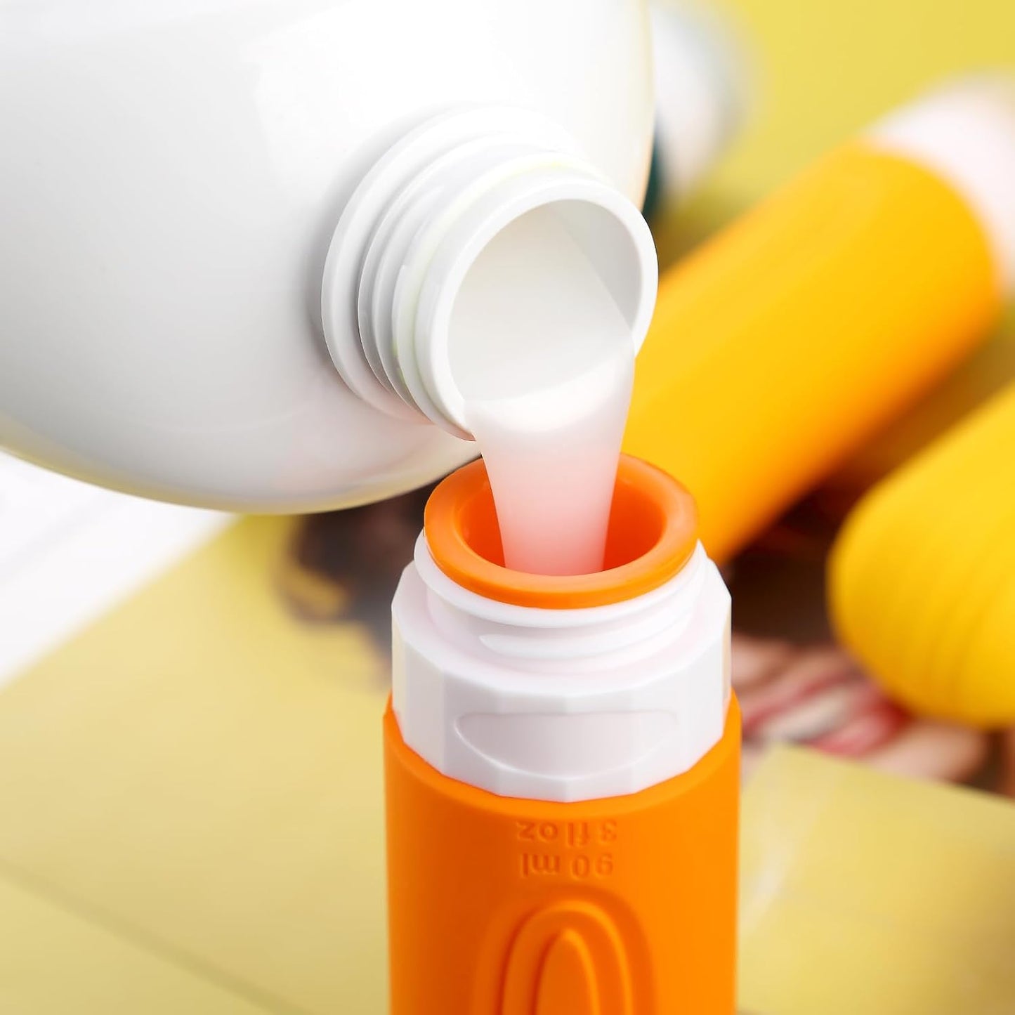 Travel Bottles for Toiletries, Tsa Approved 3oz Travel Size Containers BPA Free Leak Proof Refillable Liquid Silicone Squeezable Travel Accessories for Shampoo Conditioner Lotion (4 Pack)