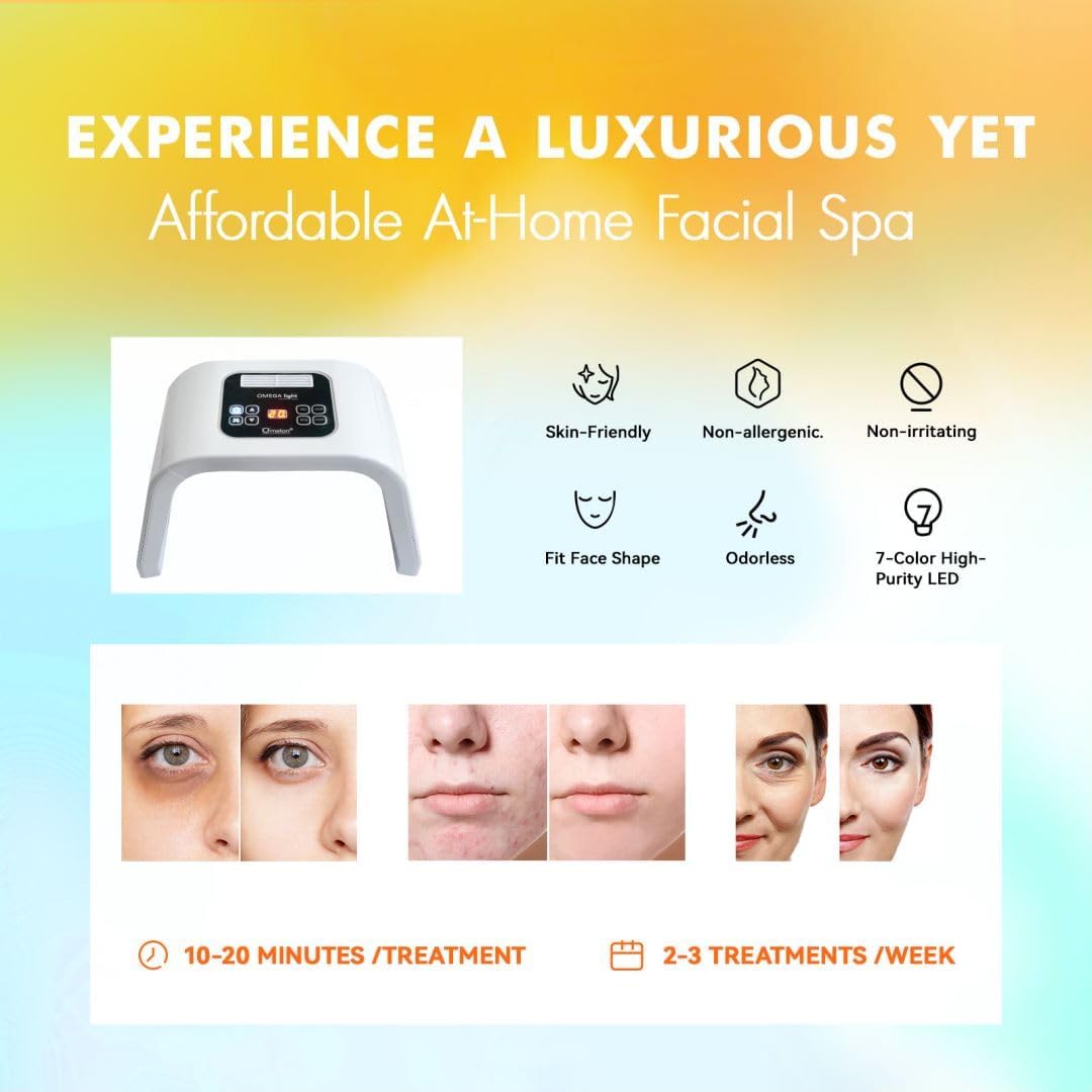 LED Facial Mask Red Light Therapy Equipment FSA HSA Eligible Beauty Skin Care Expert Led-Face-Tool 7 in 1 Beauty Equipment for Acne Reduction Skin Rejuvenation Anti-Aging Wrinkle