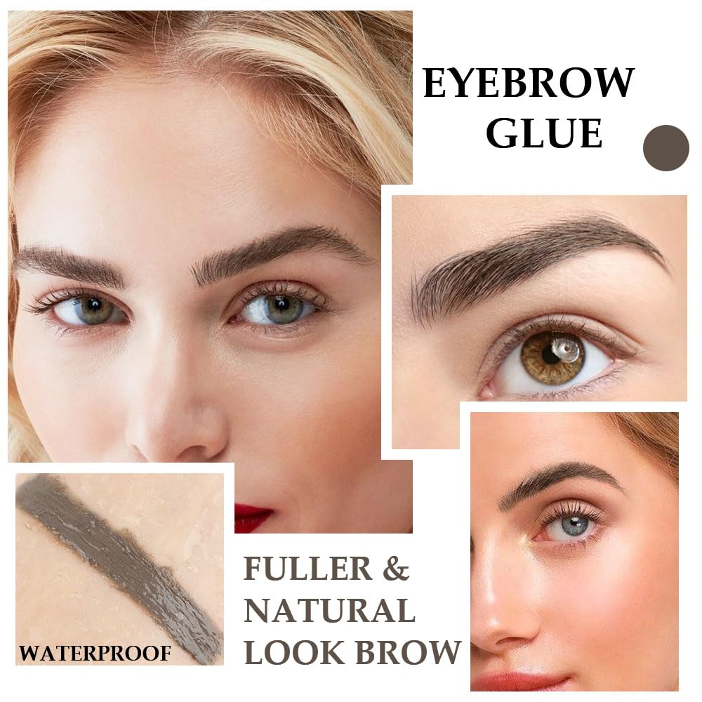 Tinted Thickening Brow Mascara,Brow Fast Sculpt,Waterproof, Transfer-proof, Brush to Fill in Eyebrows and Cover Gray Hairs - Cruelty Free - Light Medium Brown (2pcs 02 Cool Blonde)