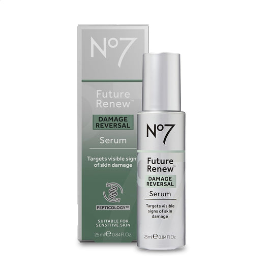 No7 Future Renew Damage Reversal Anti Aging Serum for Face - Face Serum for Women with Peptides to Support Skin Repair - Helps Reduce Fine Lines, Wrinkles, Dryness & Uneven Tone (0.84 Fl oz)