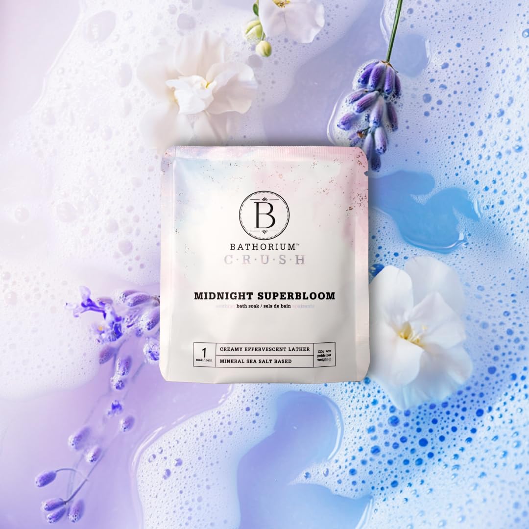Bathorium Crush 8-Pack Signature Discovery Set, Luxury Bath Soaks, Dead Sea Salt, Epsom Salt, pH Balanced for Women, Gift Set, Each Soak is 4 oz