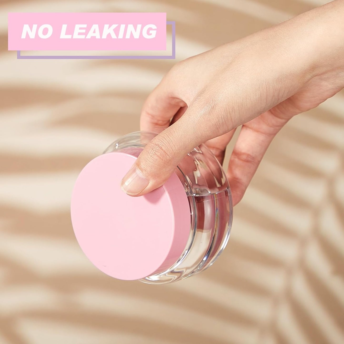 Tessco 24 Pack Plastic Jars with Lids Labels Empty Clear Plastic Jars Round Refillable Cosmetic Containers Body Butter Containers Bulk Sugar Scrub Bottle for Make Up(5 oz,Clear, Pink)