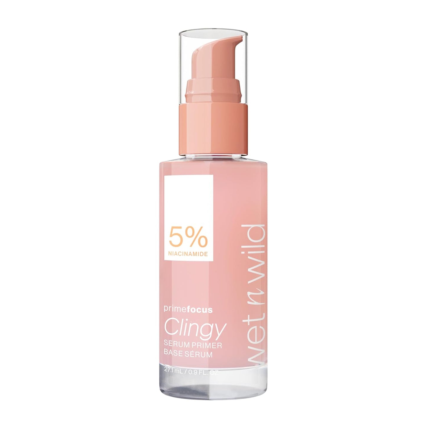 wet n wild Prime Focus Clingy Serum Primer, Hydrating & Brightening with 5% Niacinamide & 8% Glycerin, Long-Lasting 16-Hour Wear, Dewy Finish Skin-Enhancing Formula, Cruelty-Free