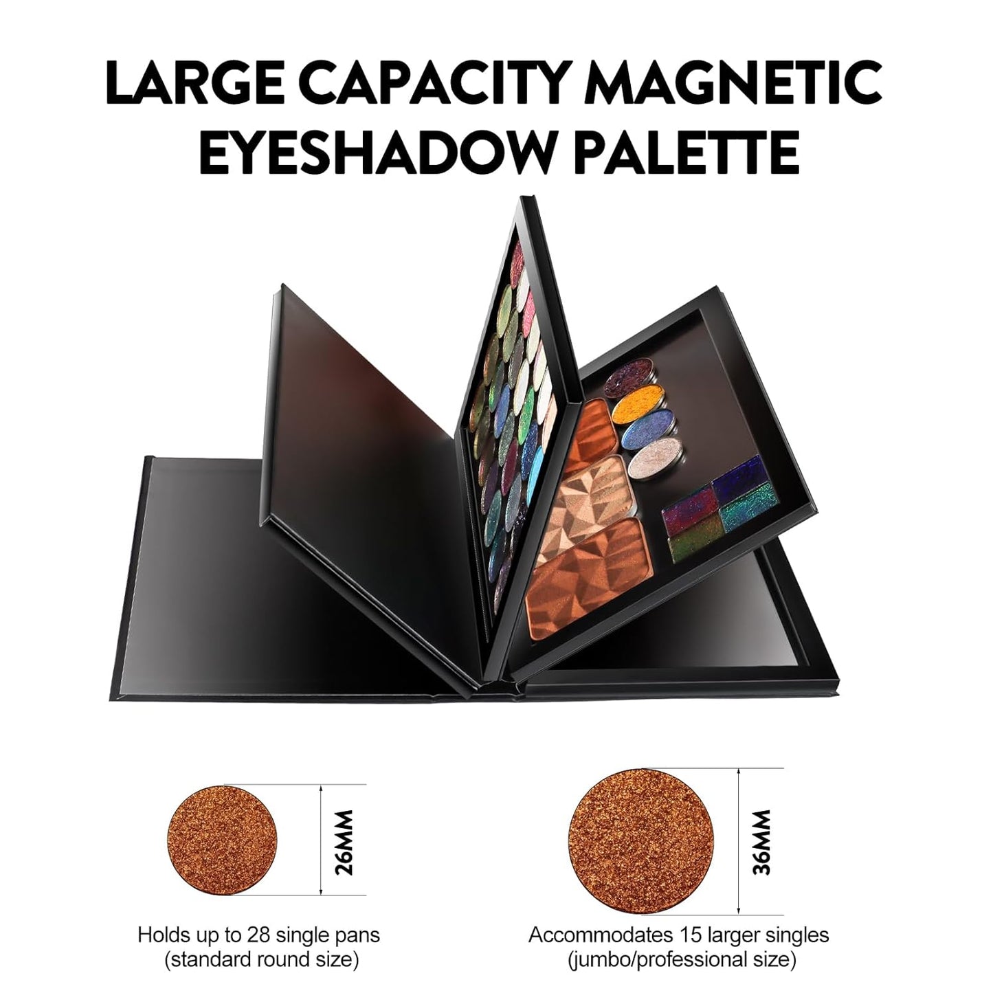 4-Layer Magnetic Makeup Palette Empty, Large Depotting Makeup Palette for Eyeshadow, Blush Powder, Lipstick