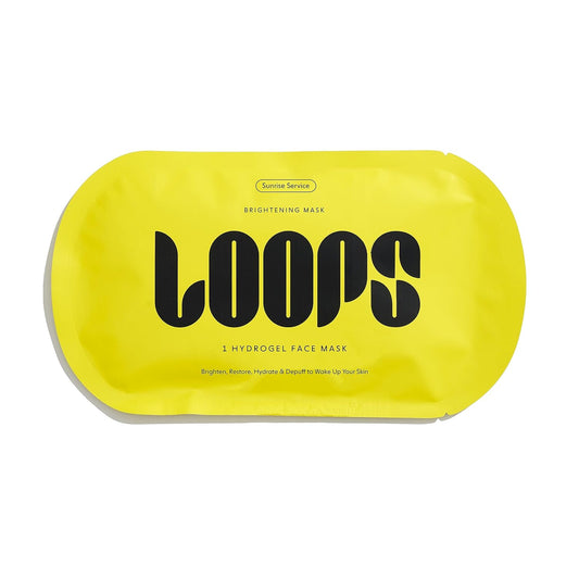 LOOPS SUNRISE SERVICE - Brightening Hydrogel Face Mask - Hydrates, Brightens, Depuffs and Wakes Up Your Complexion - Antioxidants Help Protect Against Free Radical Damage - 1 Pc