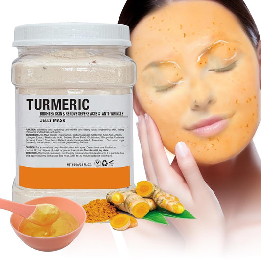 Jelly Mask for Facials Professional, Hydrating & Moisturizing Peel-Off Natural Gel Face Mask SkinCare, Professional Spa Use Jelly Face Masks, Deep Hydration & Glow 23 Fl Oz (Turmeric)