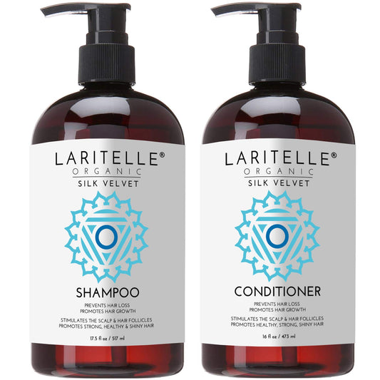 Organic Hair Care Set Silk Velvet: Shampoo 17.5 oz + Conditioner 16 oz