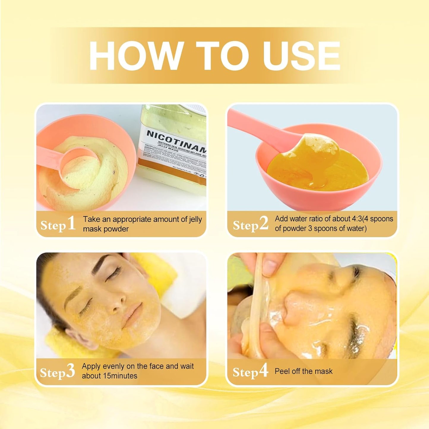 Jelly Mask for Facials Professional, Hydrating & Moisturizing Peel-Off Natural Gel Face Mask SkinCare, Professional Spa Use Jelly Face Masks, Deep Hydration & Glow 23 Fl Oz (Nicotinamide)