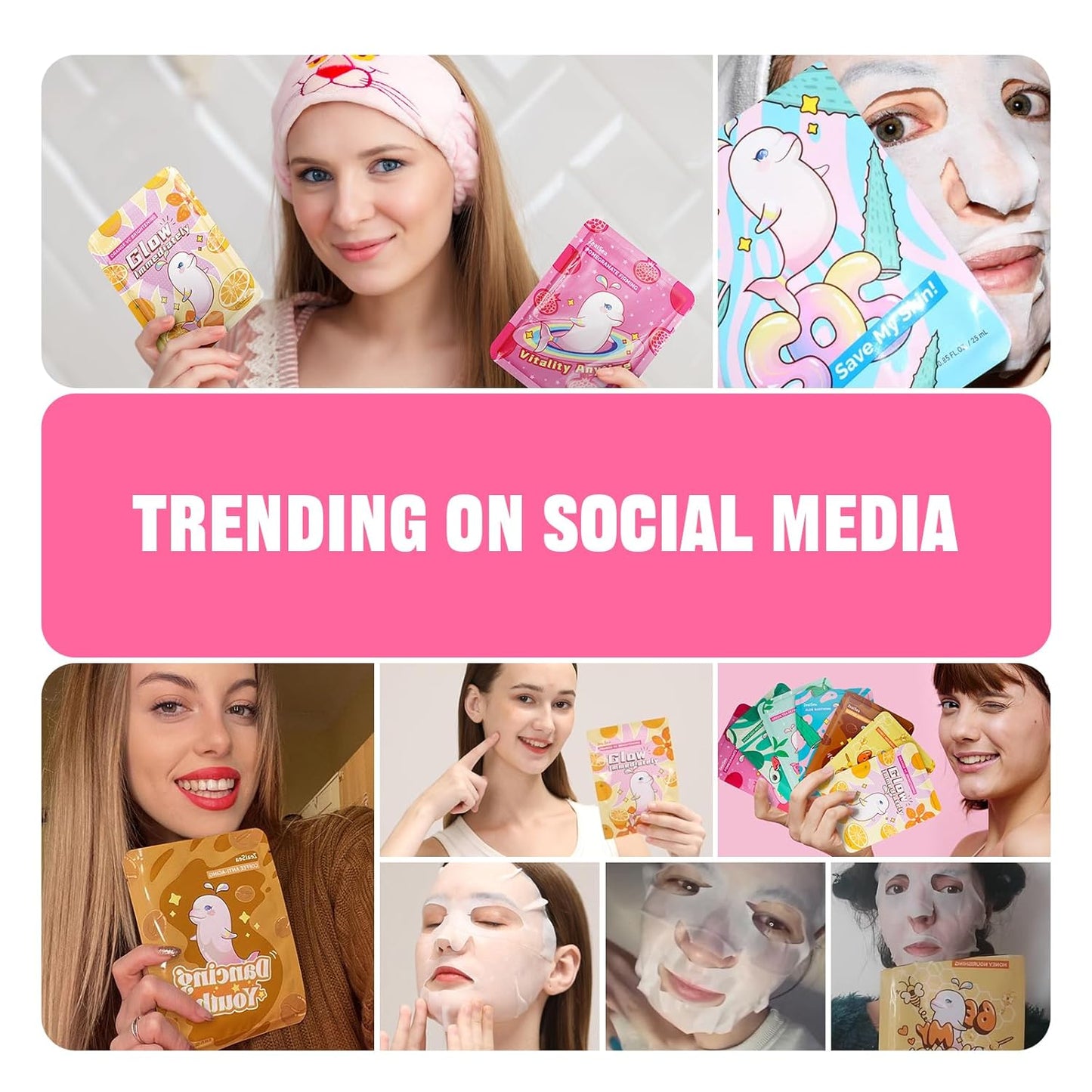 ZealSea Face Masks Skincare, Facial Masks for Women Skin Care, Sheet Masks Beauty with Natural Ingredients, Birthday Party Spa Gift for Kids Teens Girls, Hydrate and Soothe for All Skin Types 21 Pack