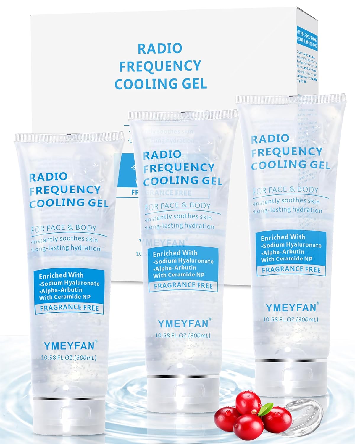 Conductive Gel for Microcurrent Radio Frequency Facial Device Cooling Gel, Fragrance-Free, Sodium Hyaluronate, Alpha-Arbutin, Bifida Ferment Lysate, Hydrating Premium Primer(900ML)