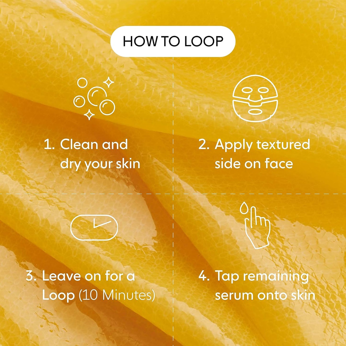 LOOPS SUNRISE SERVICE - Brightening Hydrogel Face Mask - Hydrates, Brightens, Depuffs and Wakes Up Your Complexion - Antioxidants Help Protect Against Free Radical Damage - 1 Pc