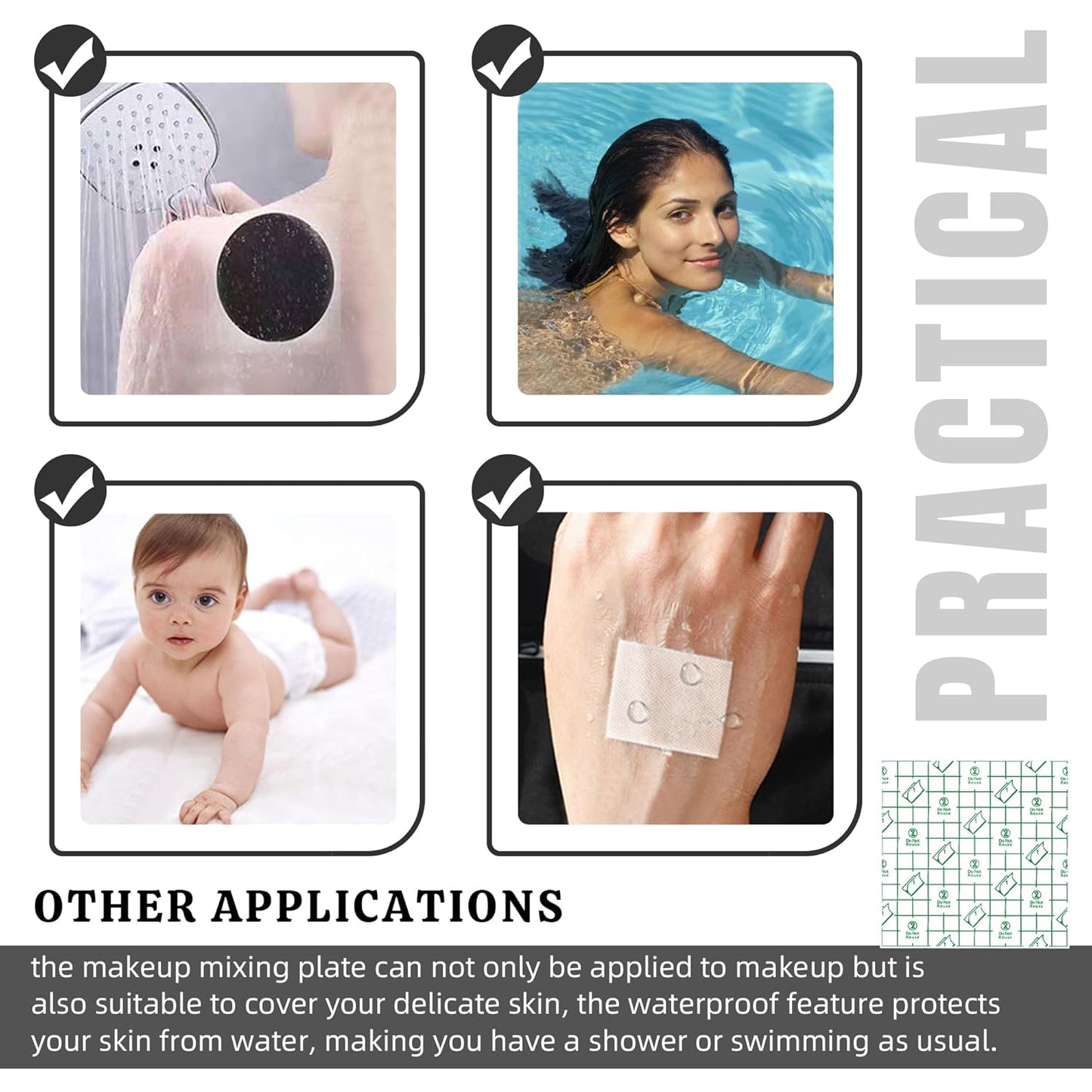 500 Pieces Makeup Hand Palette,Disposable Adhesive Makeup Mixing Tray,Waterproof Makeup Tape,For Mix Foundation And Keep Hands Clean When Applying Makeup