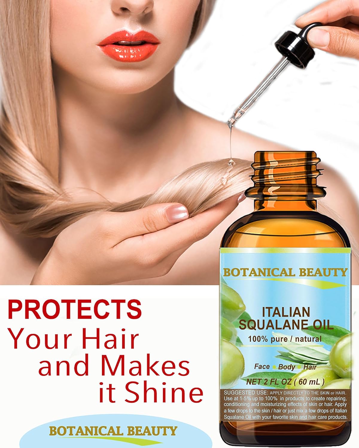 SQUALANE Italian Olive. 100% Pure Natural Undiluted Oil. 1 fl.oz- 30ml. 100% Ultra-Pure Moisturizer for Face, Skin, Body, Hair. Reliable 24/7 Skincare Protection